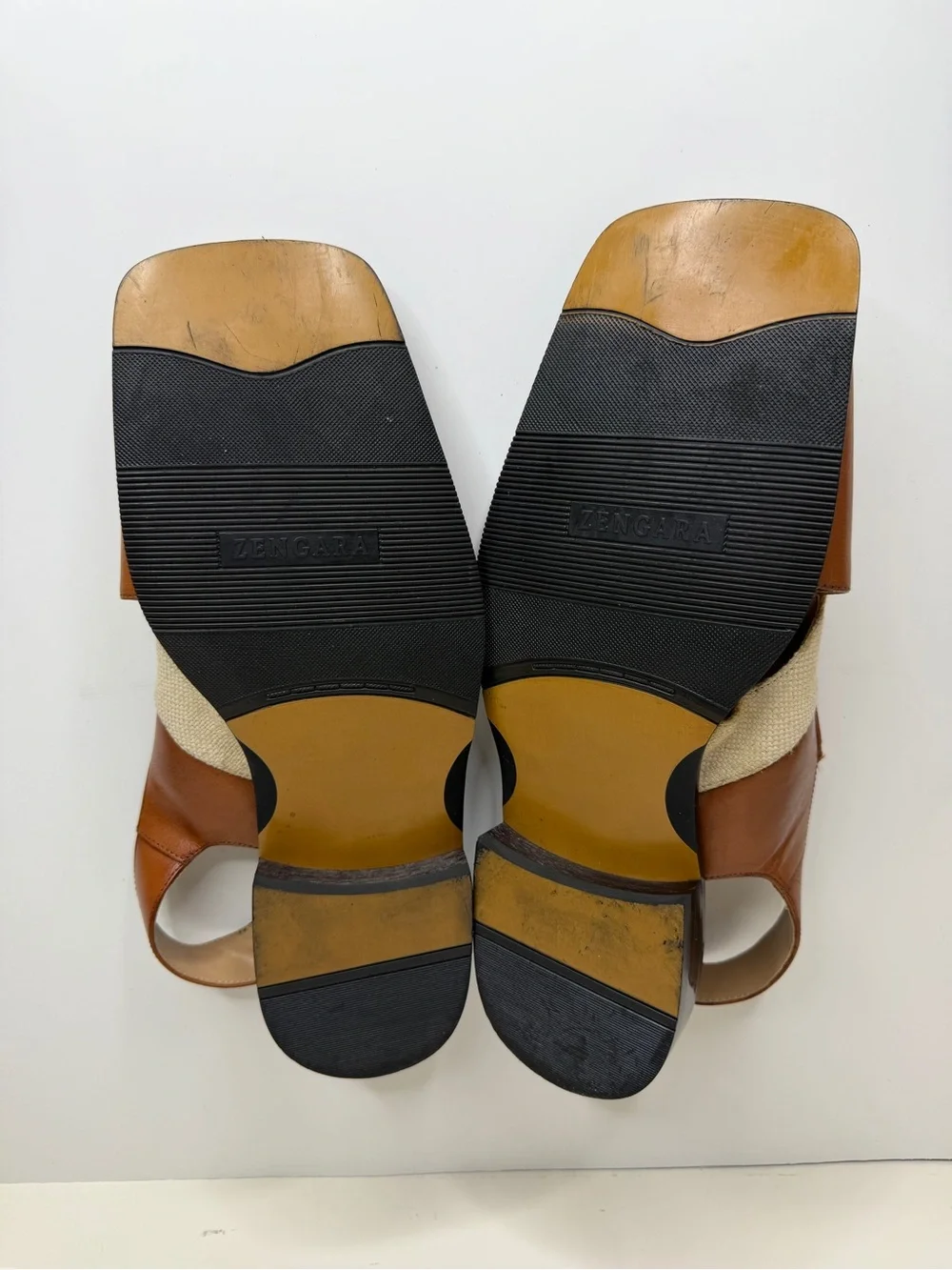 Zengara Sandals Vintage Fisherman Strappy Tan Brown Leather Shoes Mens Size 9M